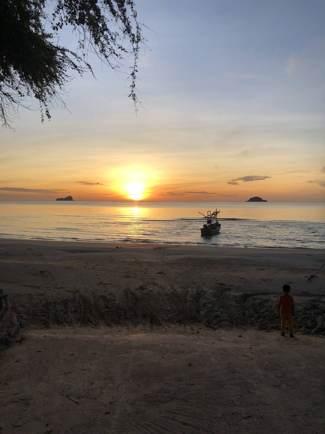 Coucher de soleil sur la plage de Hua Hin